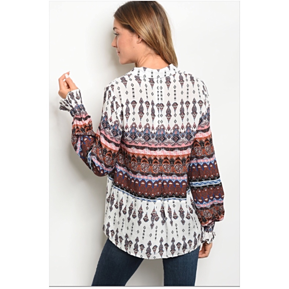 📍SALE Bohemian Beautiful Blouse Tunic Top S - Picture 8 of 8